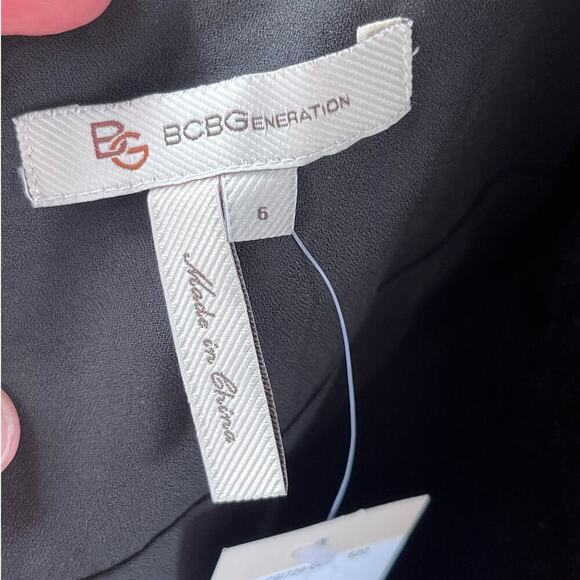 BCBGeneration Black Satin Mini Cocktail Dress Size 6. NEW - Picture 11 of 12